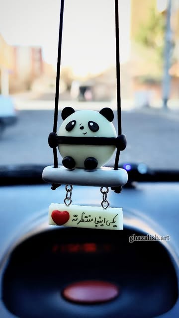 آویز ماشین پاندا خمیری دست ساز