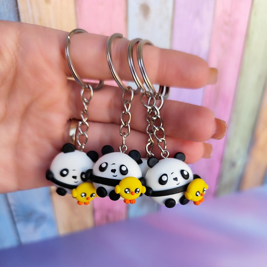 جاکلیدی پاندا و جوجَک خمیری دست ساز