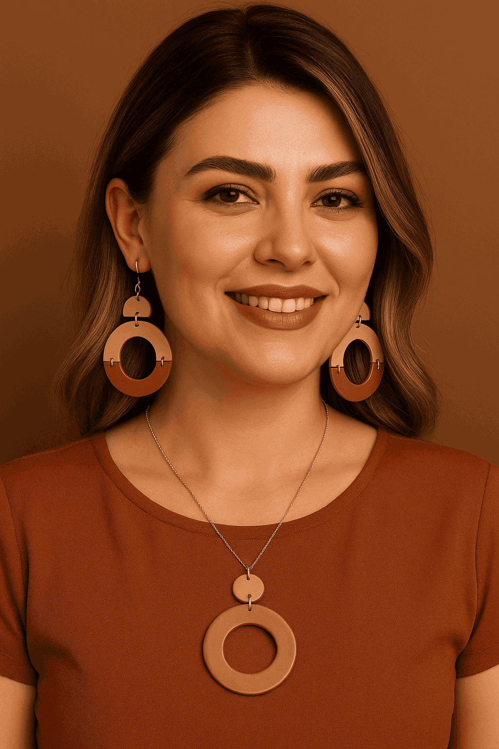 ست گوشواره و گردنبند دوار دست ساز خمیری