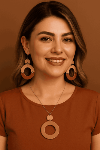 ست گوشواره و گردنبند دوار دست ساز خمیری