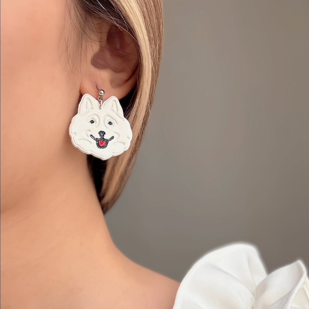 گوشواره خمیری هاسکی | دست ساز یونیک و خاص