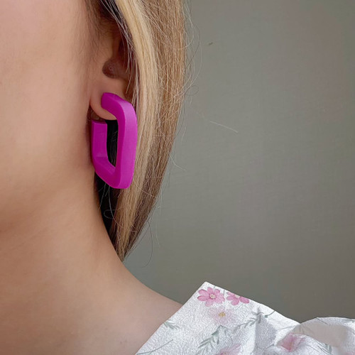 گوشواره خمیری ارغوان | دست ساز یونیک و خاص