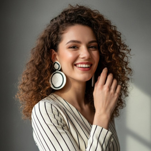 گوشواره دست ساز مینیمال فیمو آلمان