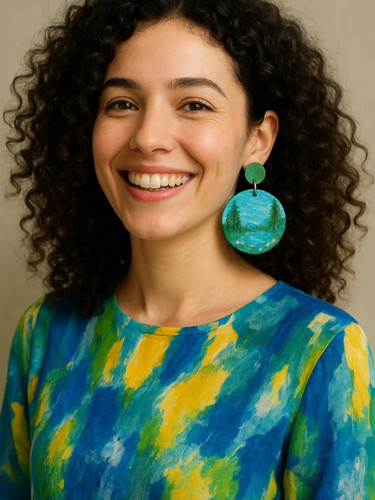 گوشواره دست ساز و نقاشی با دست