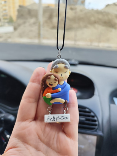 آویز ماشین پدر دختری دست ساز نشکن