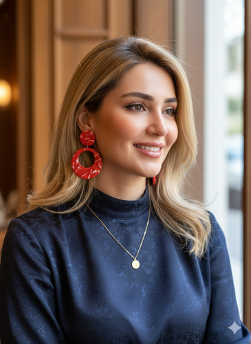 گوشواره دست ساز یلدایی نشکن و ضد آب